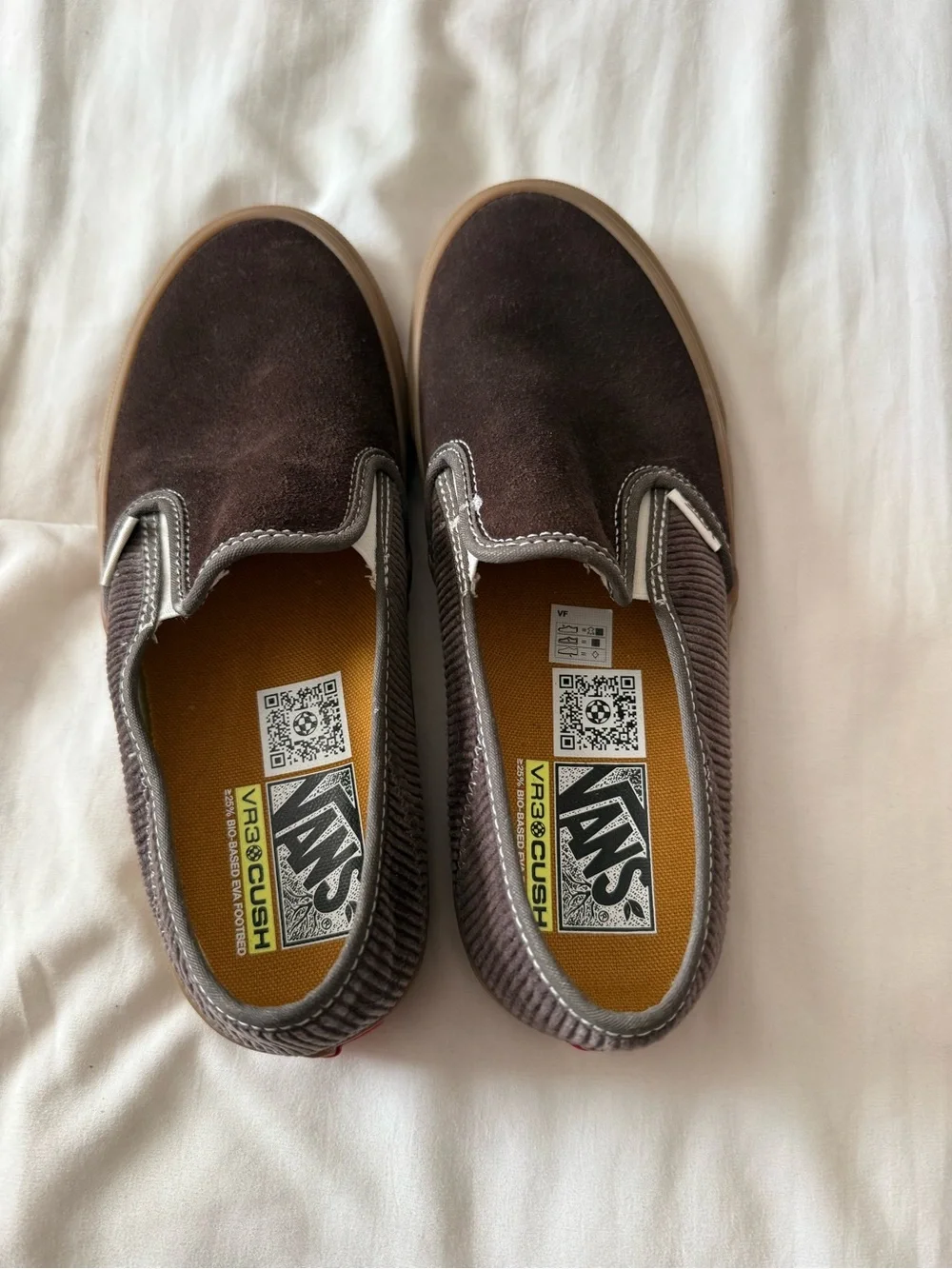 Vans Brown Suede & Corduroy Slip-On Sneakers